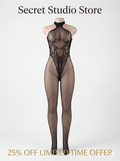 Crotchless Fishnet Black Bodystocking